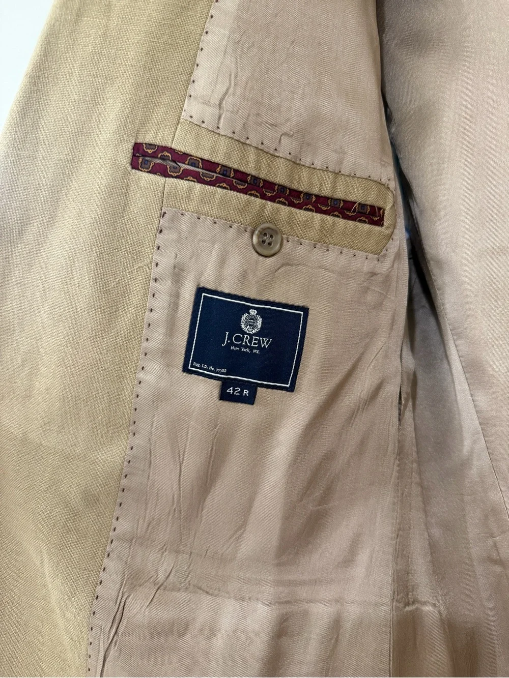 J.Crew Tan Linen Blazer 42R 🌾 Sport Coat